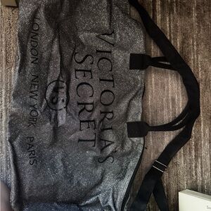 Victoria's Secret Black Satin Tote